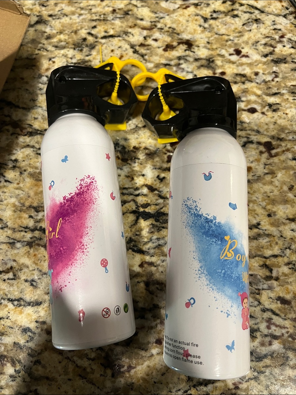Gender Reveal Confetti Spray Canisters - Girl Set